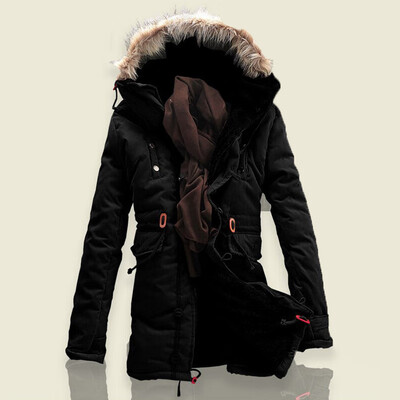 

Winter Mens Fur Collar Hooded Jacket Coats Warm Thicken Cotton Parka Outwear Top