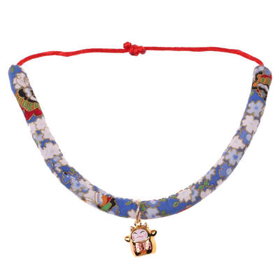 

Adjustable Cats Dogs Braided Bell Collar Kitten Puppy Pets Woven Necktie