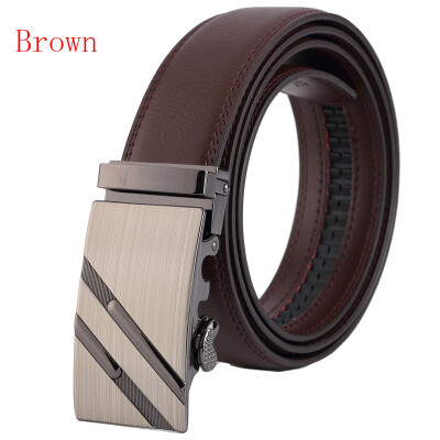 

New Automatic Buckle Cowskin Brown Belt Good Quality Genuine Leather Luxury Strap Male Belts For Men Jeans Wide 110-130cm long