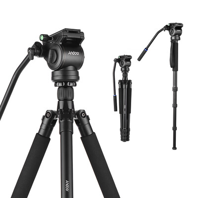 

Andoer A-618 180cm71" Multi-functional Camera Tripod Video Monopod with Hydraulic Damping Head Support Low Angle Macro Panoramic