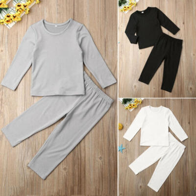 

Toddler Kids Baby Girl Boy Autumn Clothes Warm Tops T-Shirt Pants Outfits Casual