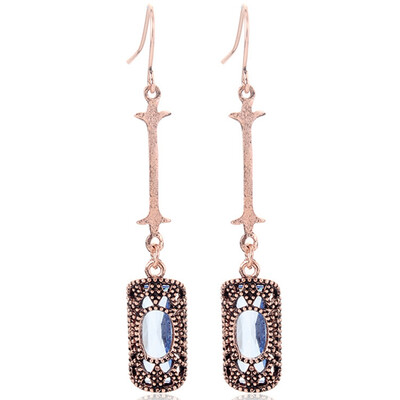 

Antique Gold Natural Gemstone Inlay Light Green Sapphire Hook Earrings Jewelry