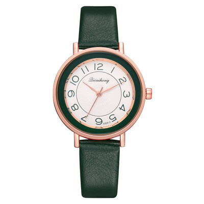 

Simple business womens digital watch high quality PU leather alloy quartz watch
