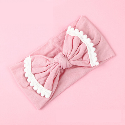 

〖Follure〗Wide Nylon Bow Ribbon with Pompom Knot Bow Nylon Head One Size Plus