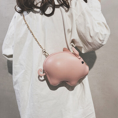 

Pig bag on a new small bag 2019 new wave Korean version of the wild Messenger bag chain funny shoulder bag mobile phone bag