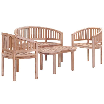 

4 Piece Outdoor Dining Set Solid Teak Wood