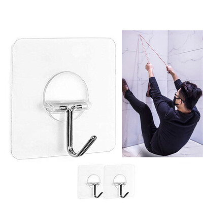 

Siaonvr Strong Transparent Suction Cup Sucker Wall Hooks Hanger For Kitchen Bathroom 2pc