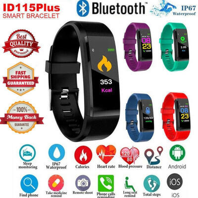 

Fitness Tracker Bluetooth Smart Bracelet Activity Tracker with Color Screen Heart Rate Sleep Blood Pressure Monitor