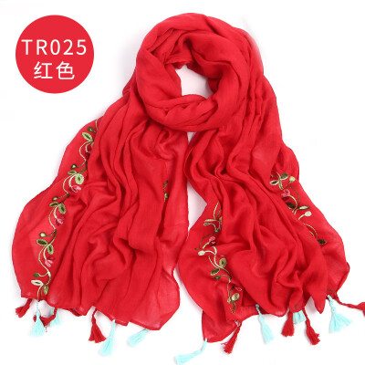 

2017 new embroidery cotton&linen scarves scarf national wind retro national wind hanging scarf shawl wholesale