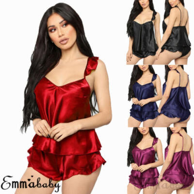 

Sexy Lingerie Babydoll Underwear Womens Sleepwear Chemise Nightwear Lace Satin