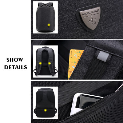 

ARCTIC HUNTER School Multifunctional USB Port Charging Backpack Laptop Men Waterproof Mochila Casual Business Male Bag Travel