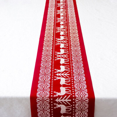 

Christmas Dining Table Cotton Flag Xmas Party Venue Banquet Home Decor
