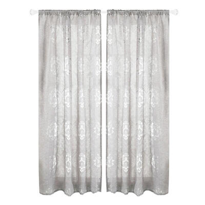 

Totem Cut Flower Bubble Print Window Blinds Drapes Half Blackout Curtains