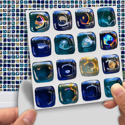 

18x Mosaic Tile Sticker Wall Art Kitchen Bathroom Waterproof Anti-oil Home Decor