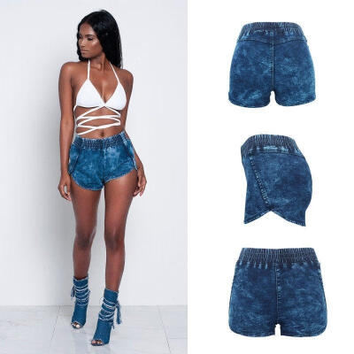 

Washed Denim High Denim Shorts Pants Waist Jeans Women Short Hot Summer Casual