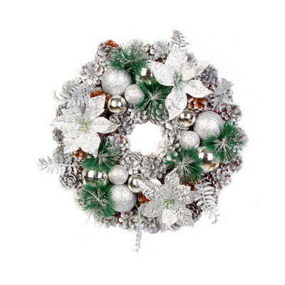 

Tailored Christmas Artificial Pine Cone Wreath Leaf Fall Door Wall Home Ornament 40cm
