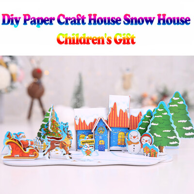 

Tailored Creative Christmas Decorations Diy Paper Craft House Snow House Childrens Gift