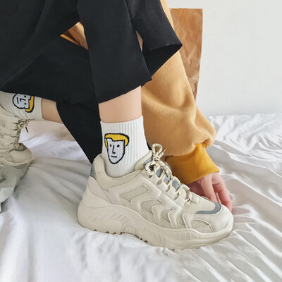 

Yamamoto wind sneakers womens spring retro hundred-hit daddy shoes students flat-bottomed wise smoked shoes tide