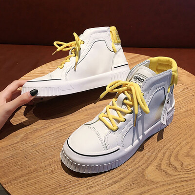 

Girls with high-heeled shoes wear a new Korean version of INS in autumn with round tips&thick soles&small white shoes