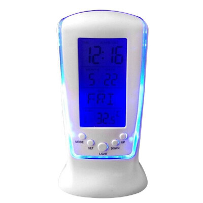 

Calendar Clocks Digital LED Clock Desk Clock Bedside Temperature Music Lighting Multi-function Lazy Alarm Clock with LED Display E