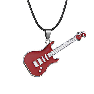 

6 Designs Pendant Chains Gift Accessories Music Jewelry instruments Choker Stainless Steel Guitar Necklaces punk rock Necklace