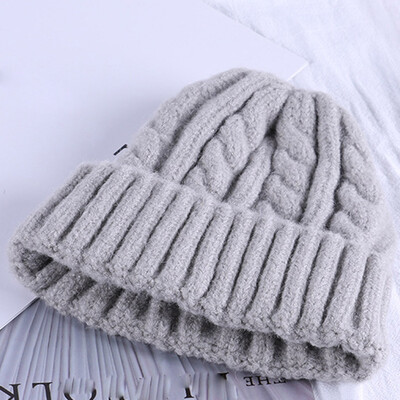 

Tailored Womens Winter Warm Candy Colors Knitted Sleeve Hat Plus Velvet Wooly Cap Soft