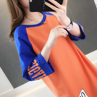 

Oversized Hip Hop T Shirt Femme Loose Long t-shirt Letter Printed Tee Camisas Mujer Harajuku Patchwork Baseball Shirts