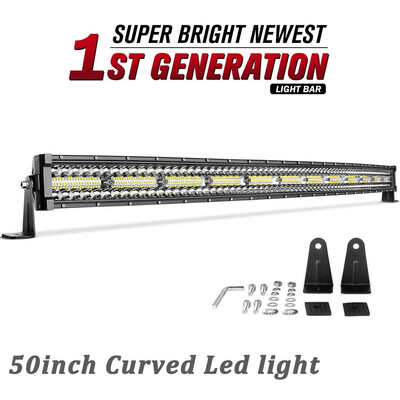 

50 inch Curved LED Light Bar Triple Row Combo for Chevy SilveradoGMC Sierra 50