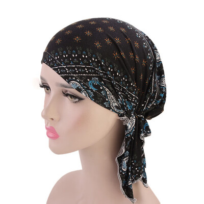 

Muslim Women Turban Head Wrap Cancer Chemo Hat Islamic Hijab Cap For Hair Loss Accessories