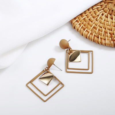 

Fashion Jewelry Temperament Long Matte Pendant Earrings Korean Wild Sequins Geometric Earring Female Elegant Statement Earrings