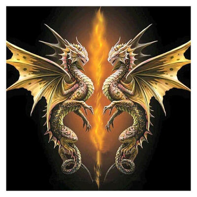 

5D DIY Full Drill Diamond Painting 2 Dragons Cross Stitch Embroidery Mosaic