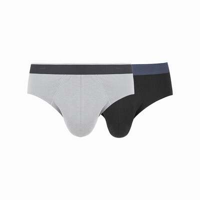 

Netease carefully selected mens underwear cotton briefs youth sexy tide boys shorts head waist breathable comfortable U convex pouch 2 strips mens basic triangle underwear  black dark gray
