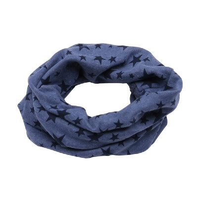 

Children Warm Cotton Scarf O Ring Shawl Neckerchief Boy Girl Circle Loop Cartoon Smile Face Star Pattern Neck Warmer