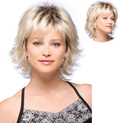 

〖Follure〗Women Short Rose Net Full Gold Synthetisch Hiar Wig Fashion Costume Wigs