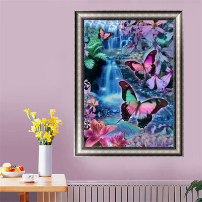 

Butterfly Flowers Diamond Embroidery 5D DIY Painting Cross Stitch Crafts Dacor