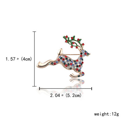 

Xmas Enamel Snowman Stockings Santa Tree Brooch Pin Christmas Gifts Women Men Brooches Charm Crystal Rhinestone