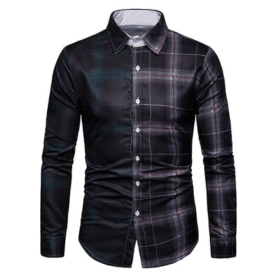 

Checkered Print Two Tone Casual Shirt