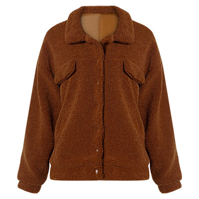 

Long Sleeve Lambswool Warm Jacket Casual Lapel Single Breasted Coat