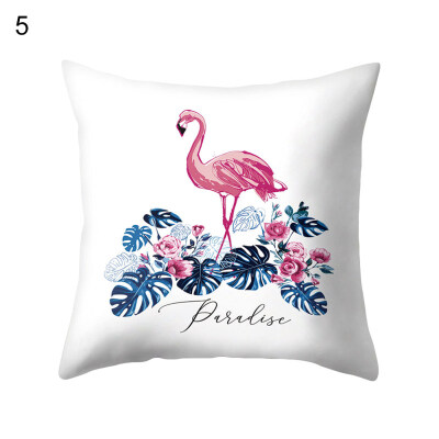 

Fashion Flamingo Flower Pillow Case Cushion Cover Home Office Cafe Decoration