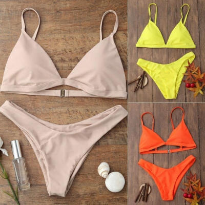 

New Women Ladies Femme Maillot de bain Bikini Set Push-up Padded Bra Swimsuit Swimwear Triangle Bathing Suit