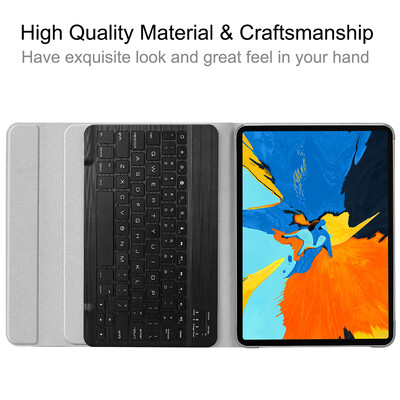 

BT Wireless Keyboard Case Cover Protective Case Portable Keyboard for 2018 iPad Pro 11White-Blue