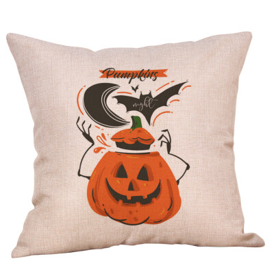 

〖Follure〗Halloween Pillow Cases Linen Sofa Pumpkin Ghosts Cushion Cover Home Decor