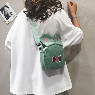 

Small bag female 2019 new Japanese girl cute rabbit bag cute Korean version of the wild canvas shoulder Messenger bag tide