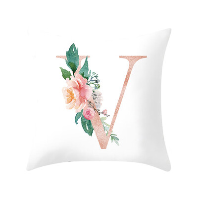 

〖Follure〗Letter Pillow Alphabet Cushion Cover for Sofa Home Decoration Flower Pillowcase