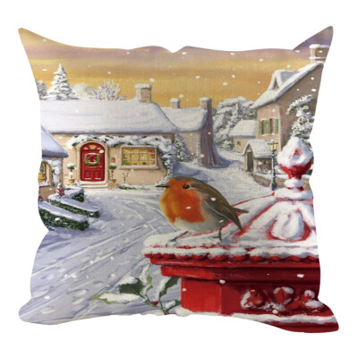 

Siaonvr Christmas Pillow Cover Pillowcases Decorative Sofa Cushion Cover Home Decoration