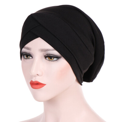 

Women Turban Hijab Cap Islamic Head Wrap Elastic Bandanas Cancer Chemo Cap Head Scarf For Hair Loss Accessories