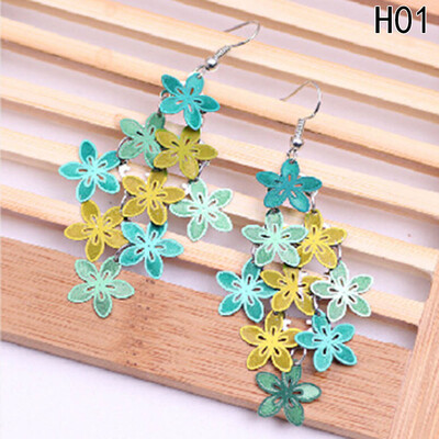

Violet Blue color Jewelry Drop Flower Earrings for Women Dragonfly Owl Jewelry gifts New Fashion