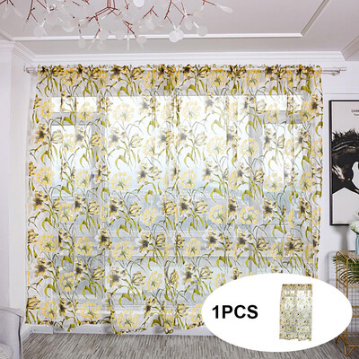 

Gobestart Trees Sheer Curtain Tulle Window Treatment Voile Drape Valance Fabric