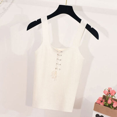 

Women Strappy Straps Wrapped Chest Slim Knitting Vest Bottoming Stretch Sling Bottoming Camisole