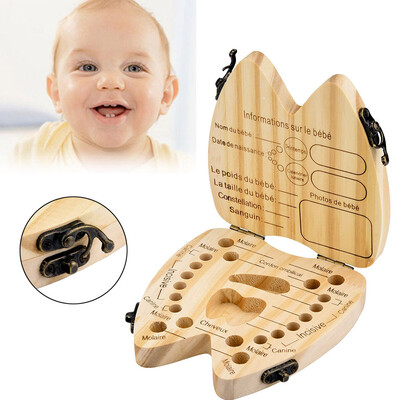 

〖Follure〗French Kids Tooth Box Organizer Baby Save Milk Teeth Wood Storage Box